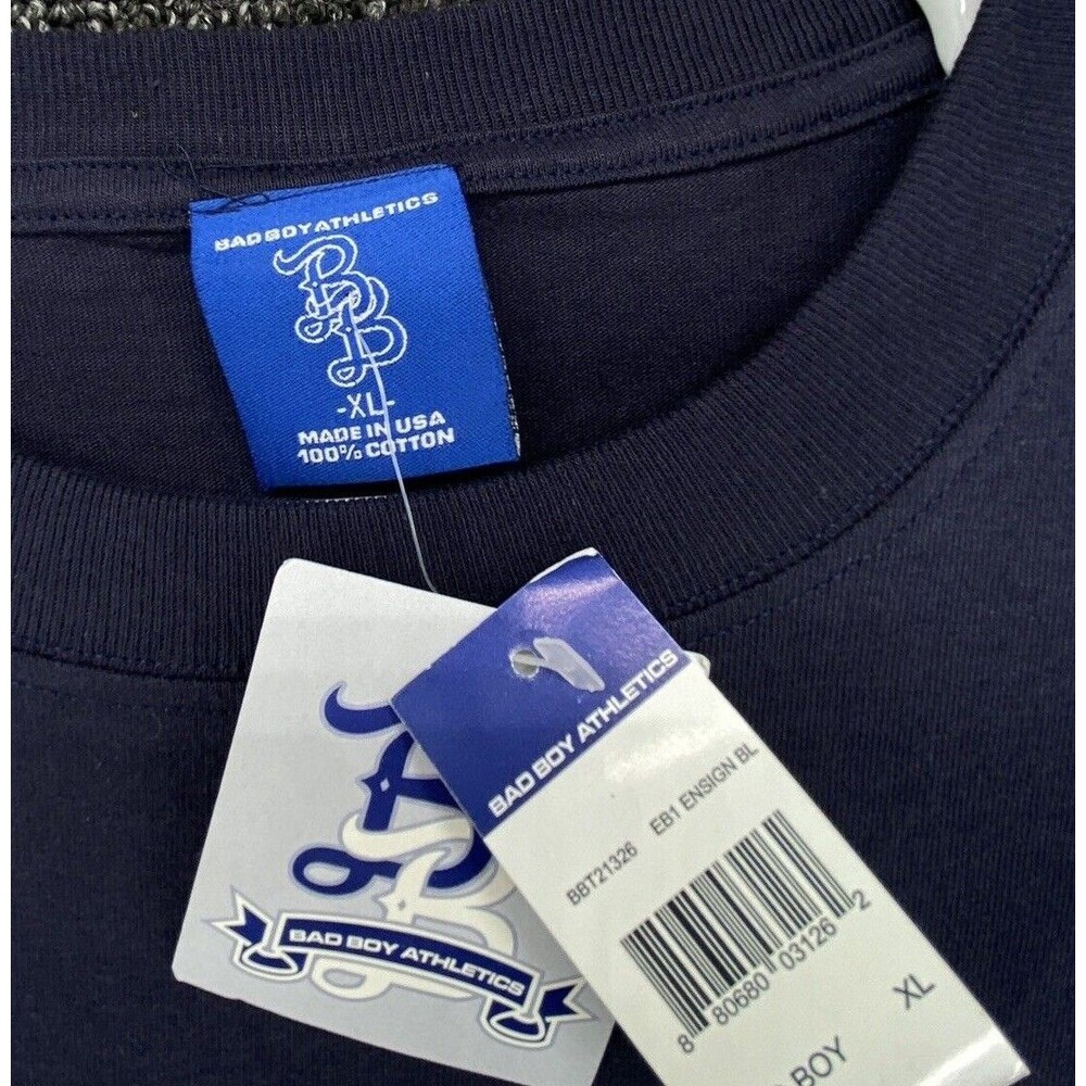 Bad Boy Athletics Shirt Men's XL Blue 1990's USA Made 3D Graphic Vintage Y2K - Picture 5 of 9